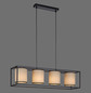 Preview: JUST LIGHT RAVEN Pendelleuchte E27 max.25W 4-fach Schwarz/Beige 60-120cm 15305-18