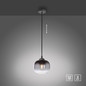 Preview: JUST LIGHT ZEA Pendelleuchte E27 max.25W Schwarz/Rauchfarben 15420-18