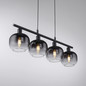 Preview: JUST LIGHT ZEA Pendelleuchte E14 max.25W 4-fach Schwarz/Rauchfarben 15421-18