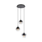 Preview: JUST LIGHT ZEA Pendelleuchte E14 max.25W 3-fach Schwarz/Rauchfarben 70-120cm 15424-18