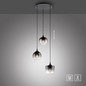 Preview: JUST LIGHT ZEA Pendelleuchte E14 max.25W 3-fach Schwarz/Rauchfarben 70-120cm 15424-18