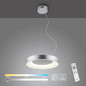 Preview: JUST LIGHT KETO ANIKA LED Pendelleuchte Steuerbare Lichtfarbe 26,5W Silber/Weiß 60-120cm 17075-21