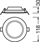 Preview: Ledvance Downlight Slim Rund 105 6W 3000K LED Einbauleuchte 4058075078970