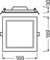 Preview: Ledvance Downlight SLIM Eckig 155 12W 6500K LED Einbauleuchte 4058075079311