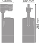 Preview: Ledvance TRACKLIGHT SPOT ZOOM D85 25W 3000K 97R schwarz LED Schienenstrahler dimmbar 4058075335806