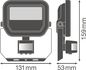 Preview: LEDVANCE LED Fluter Floodlight Sensor 10W 4000K symmetrisch 100 S weiss 4058075460898