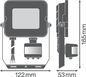 Preview: LEDVANCE FLOODLIGHT COMPACT Fluter Sensor 20W 830 SYM 100 schwarz 1800lm 3000K warmweiss IP65 4058075575264