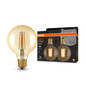 Preview: 2er Pack OSRAM LED Lampe Vintage 1906 CLASSIC Globe 6.5W 824 Gold E27 Dimmbar Warmweiss 4058075754737