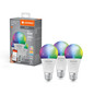 Preview: 3er Pack LEDVANCE LED Lampe SMART+ WiFi Classic Multicolour 230V RGBW FR E27 TRIPLE PACK Dimmbar RGBTW Farbwechsel / steuerbare Lichtfarbe 4058075778870