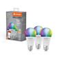 Preview: 3er Pack LEDVANCE LED Lampe SMART+ WiFi Classic Multicolour 230V RGBW FR E27 TRIPLE PACK Dimmbar RGBTW Farbwechsel / steuerbare Lichtfarbe 4058075778955