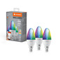 Preview: 3er Pack LEDVANCE LED Lampe SMART+ WiFi Candle Multicolour 230V RGBW FR E14 TRIPLE PACK Dimmbar RGBTW Farbwechsel / steuerbare Lichtfarbe 4058075779075