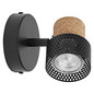 Preview: LEDVANCE LED Deckenleuchte DECOR SPOT CORK BLACK 1x3.4W 927 DIM Dimmbar Warmweiss 4058075828667