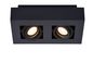 Preview: Lucide XIRAX LED Deckenleuchte 2x GU10 Dim-to-warm 2x 5W dimmbar 360° drehbar Schwarz 95Ra 09119/11/30