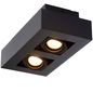 Preview: Lucide XIRAX LED Deckenleuchte 2x GU10 Dim-to-warm 2x 5W dimmbar 360° drehbar Schwarz 95Ra 09119/11/30