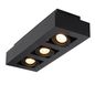 Preview: Lucide XIRAX LED Deckenleuchte 3x GU10 Dim-to-warm 3x 5W dimmbar 360° drehbar Schwarz 95Ra 09119/16/30