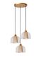 Preview: Lucide GUNHILD Pendelleuchte 3x E27 Transparent, Beige 30460/13/60