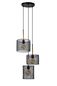 Preview: Lucide BASKETT Pendelleuchte 3x E27 Schwarz, Helles Holz 45459/03/30