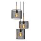 Preview: Lucide BASKETT Pendelleuchte 3x E27 Schwarz, Helles Holz 45459/03/30