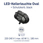 Preview: Müller Licht LED Wandleuchte Kellerleuchte Oval + Schutzkorb, black 20300023