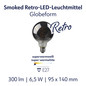 Preview: Müller Licht LED Lampe G95 6.5W 28W 220-240V E27 300lm 320° 1800K Retro-G95 smoked 401103