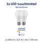 Preview: Müller Licht LED Lampe A60 Birne E27 60W 806lm 2700K 575-SMD/COB DUO 401112