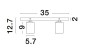 Preview: Nova Luce TOD Deckenleuchte GU10 2-fach Weiß 35x6x12,7cm dimmbar 9012291