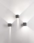 Preview: Nova Luce COMO LED Wandleuchte Grau 2x3W IP54 Warmweiss 11,2x11,2x11,2cm 847407