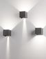 Preview: Nova Luce COMO LED Wandleuchte Grau 2x3W IP54 Warmweiss 11,2x11,2x11,2cm 847407