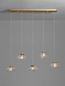 Preview: Nova Luce KING Pendelleuchte G9 5-fach Gold 80x16x180cm dimmbar 9006050