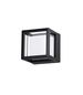 Preview: Nova Luce AGOSTO LED Wandleuchte Schwarz 6W IP54 Warmweiss 11x11x11cm 9207616