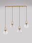 Preview: Nova Luce IRVINE Pendelleuchte E27 4-fach Gold 97,5x20x155cm dimmbar 9241180