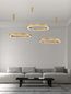 Preview: Nova Luce MORBIDO LED Pendelleuchte Messing 80W Steuerbare Lichtfarbe 200x100cm dimmbar 9345646