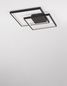 Preview: Nova Luce PORTO LED Deckenleuchte Schwarz 30W Warmweiss 42,5x42,5x6cm dimmbar 9364035