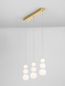 Preview: Nova Luce PERLA LED Pendelleuchte Gold 24W Warmweiss 70x10x150cm dimmbar 9695243