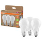 Preview: 3er Pack OSRAM LED CLASSIC höchste Effizienzklasse A 3.8W 827 gefrostet E27 Lampe 806lm 2700K warmweiss wie 60W 4099854338656