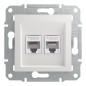 Preview: Schneider Electric ASFORA RJ45 Kat. 6e UTP 2-Fach ICD UP weiss EPH4870121D