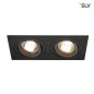 Preview: SLV 113492 NEW TRIA II GU10 Downlight rechteckig mattschwarz max. 2x50W inkl. Clipfedern