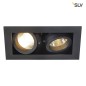 Preview: SLV 115520 KADUX 2 GU10 Downlight eckig mattschwarz max. 2x50W