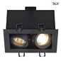 Preview: SLV 115520 KADUX 2 GU10 Downlight eckig mattschwarz max. 2x50W