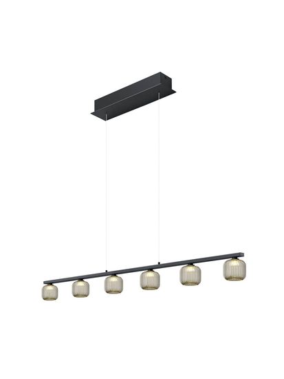 Hell Loft LED Pendelleuchte Warmweiss Dimmbar stufenlos höhenverstellbar Schwarz 20599/6-06