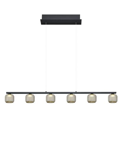 Hell Loft LED Pendelleuchte Warmweiss Dimmbar stufenlos höhenverstellbar Schwarz 20599/6-06