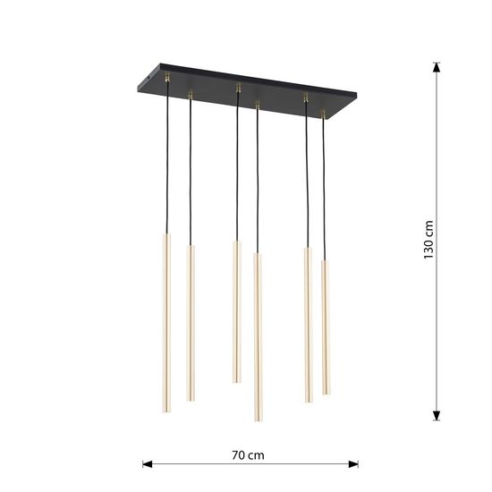 Bioledex Tamrisal Pendelleuchte 6-fach G9 gold 70x130x22cm Made in Europe