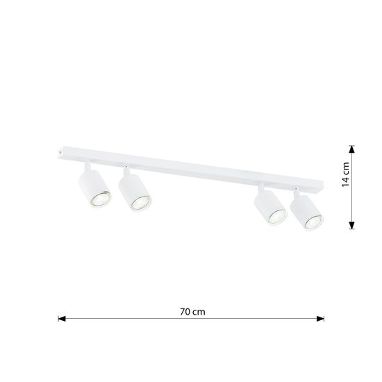 Bioledex Holstren Deckenleuchte 4-fach GU10 weiß 70x14x4cm Made in Europe