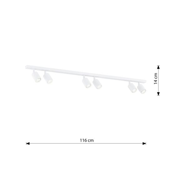 Bioledex Holstren Deckenleuchte 6-fach GU10 weiß 116x14x4cm Made in Europe