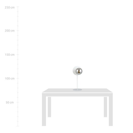 Bioledex Malorino Tischleuchte E14 50cm weiß anthrazit 20x50x20cm Made in Europe