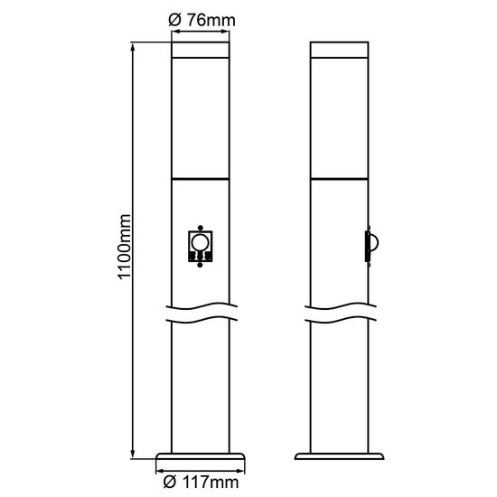 Brilliant Dody Außenstandleuchte mit Bewegungsmelder E27 IP44 Schwarz 90950A06