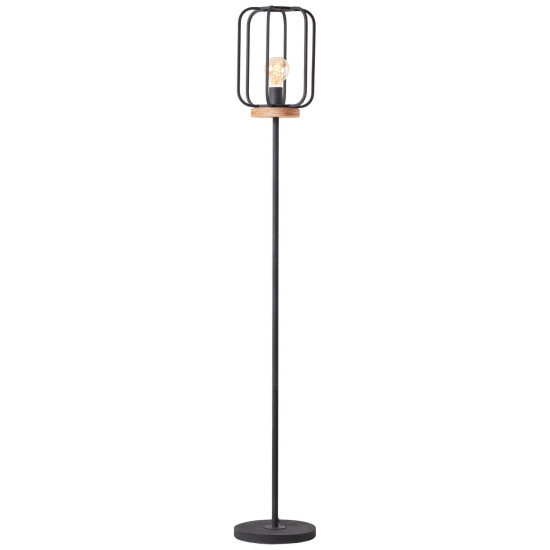 Brilliant Tosh Standleuchte, 1-flammig E27 Antik Holz Schwarz Korund FSC 93145/66