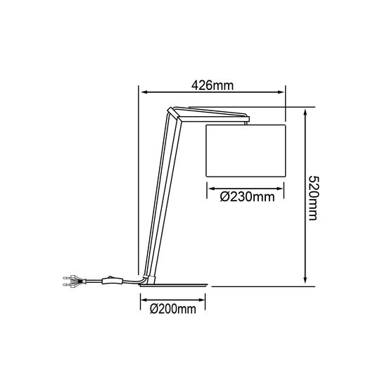 Brilliant Annice Tischleuchte 52cm E14 Schwarz Matt Messing Gebürstet 94604/78