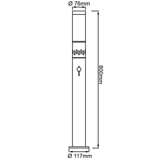 Brilliant Leigh LED Außenstandleuchte 80cm  0,9W Warmweiß IP44 Edelstahl Mit LED Ring, Nachtlicht, Bewegungsmelder 96413/82