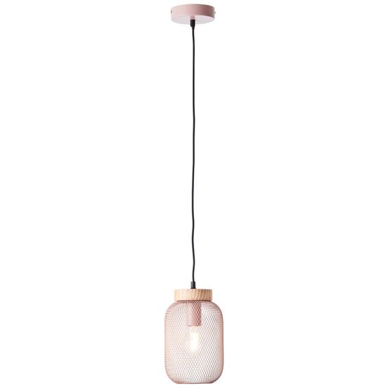 Brilliant Giada Pendelleuchte 16cm E27 Pink Hell Holz FSC 99109/04